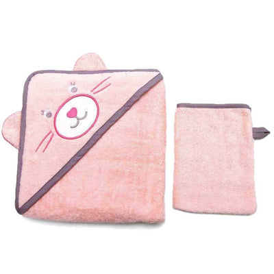 etérea 100% Baumwolle Baby Kapuzenhandtuch #farbe_rosa