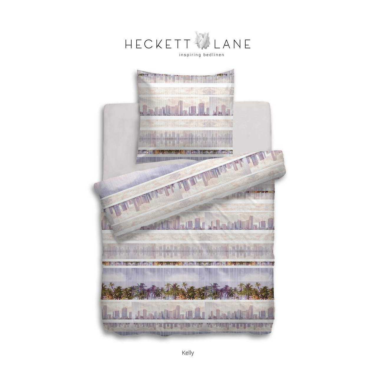 HnL Baumwolle Bettwäsche Kyline Palmen Beige Kelly 135x200 cm