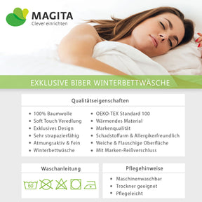 Kaeppel Biber Bettwäsche Radiance Streifen Braun 135x200 cm + 80x80 cm