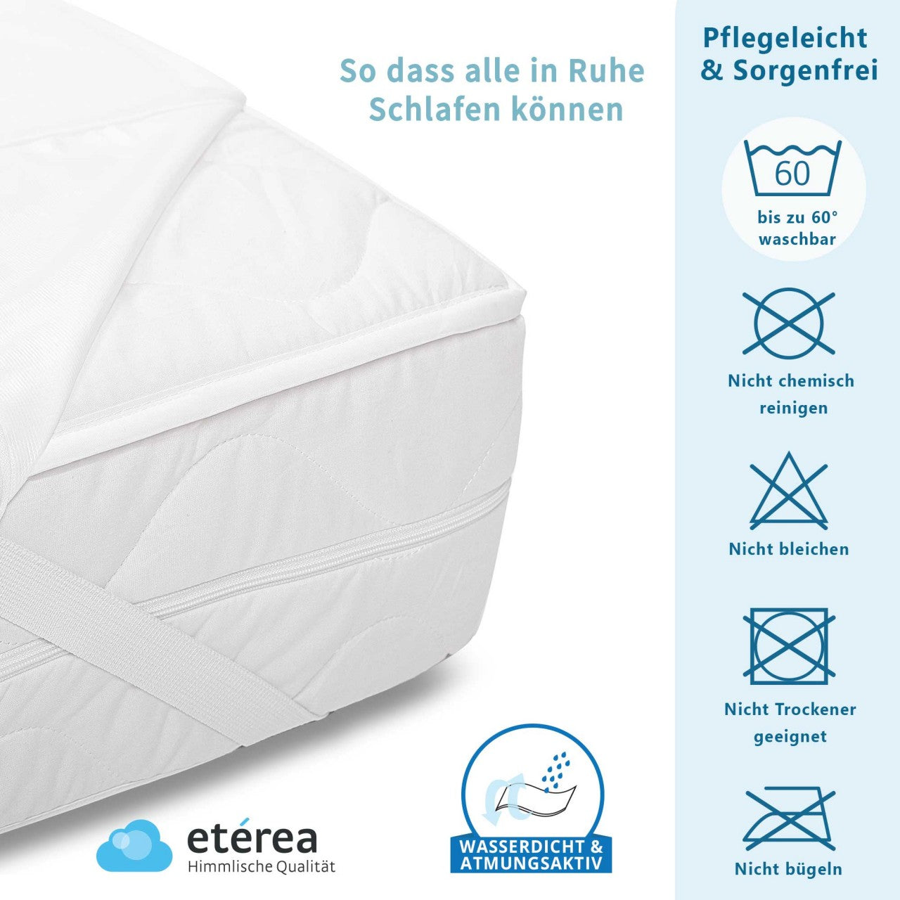 etérea Wasserdichte Frottee Matratzenauflage Agnes