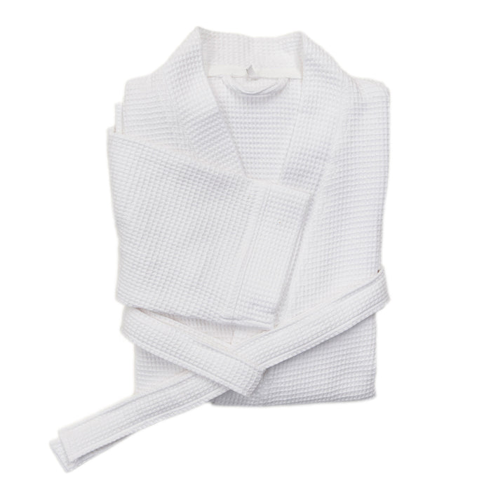 Bademantel Wafel Weiß XL #farbe_weiss