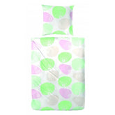 Hahn Baumwolle Seersucker Bettwäsche Grün Rosa Kreise