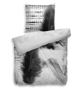 HnL Satin Wende Bettwäsche Winterlandschaft Ace Weiss 135x200 cm + 80x80 cm