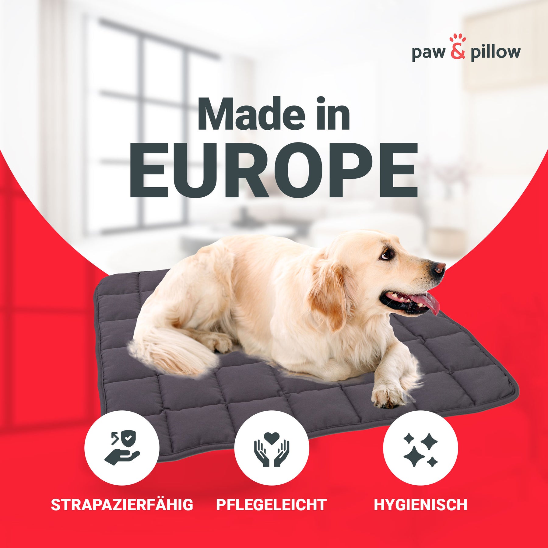 Paw & Pillow Hundedecke - Hundebetten in - Blau Braun Grau Schwarz Hellgrau Größen S - M - L - XL - XXL