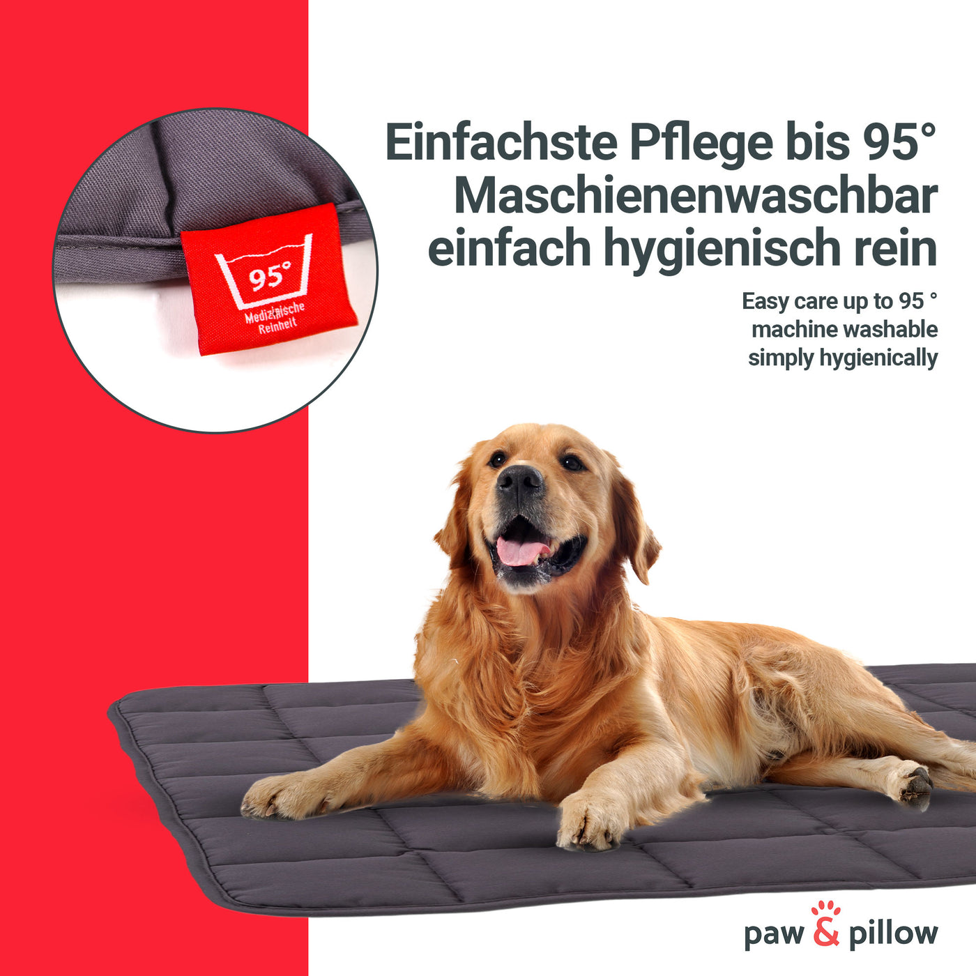 Paw & Pillow Hundedecke - Hundebetten in - Blau Braun Grau Schwarz Hellgrau Größen S - M - L - XL - XXL