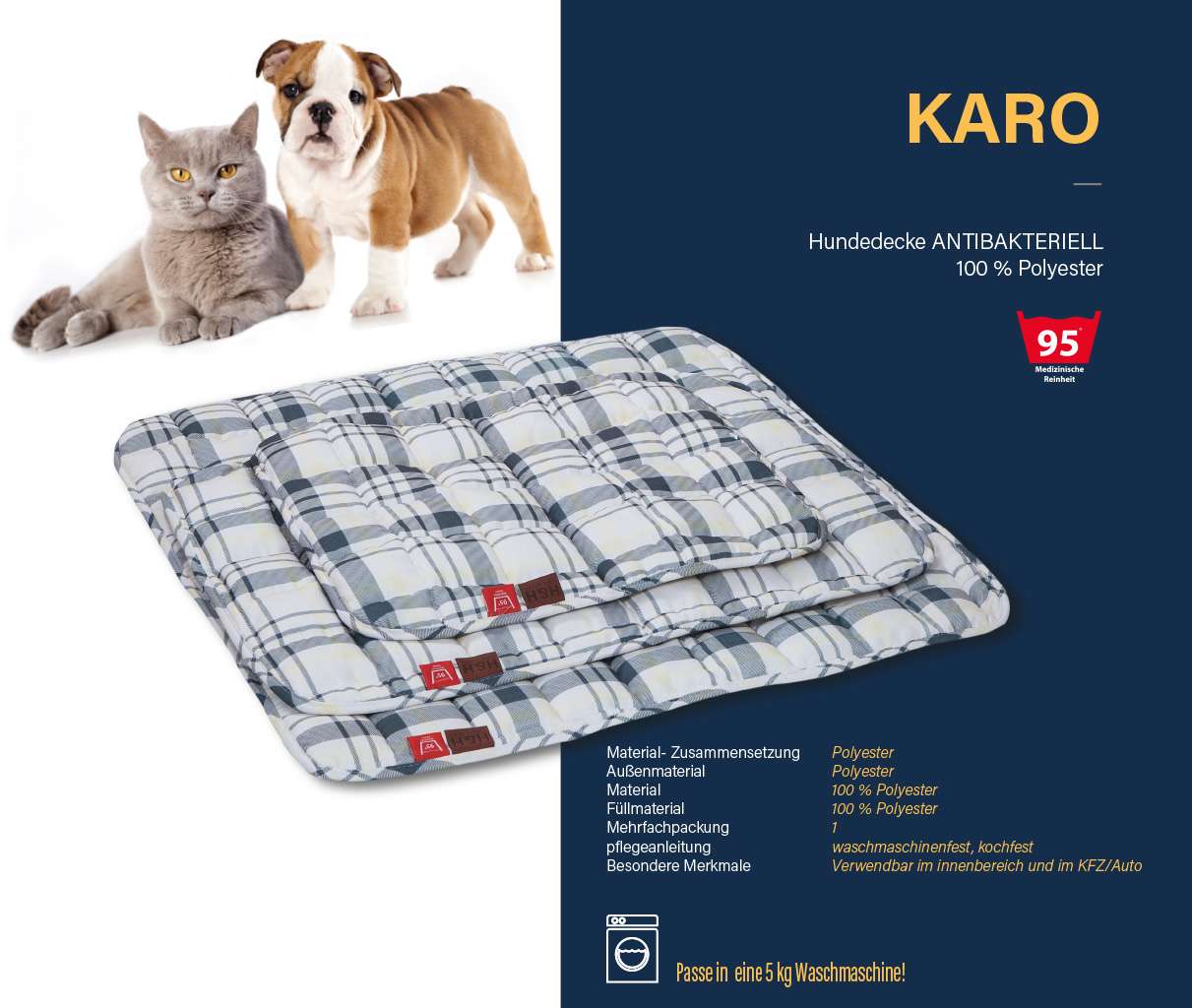 Paw & Pillow Hundedecke - Hundebetten in - Blau Braun Grau Schwarz Hellgrau Größen S - M - L - XL - XXL