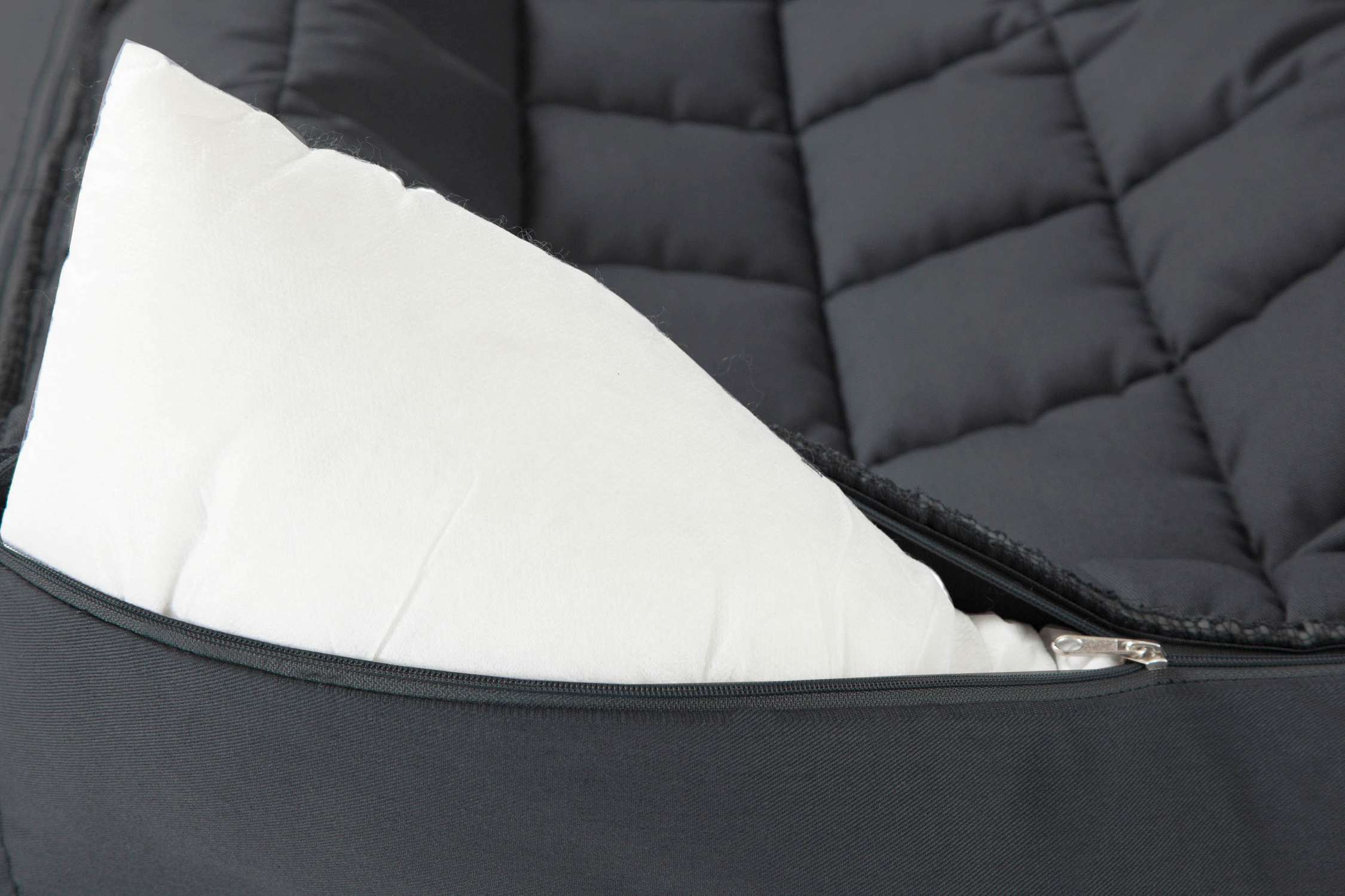 Paw and Pillow Hundebett - robuste pflegeleicht 95 waschbar - Antrazit Grau Silber Pfoten Flecktarn Kariert