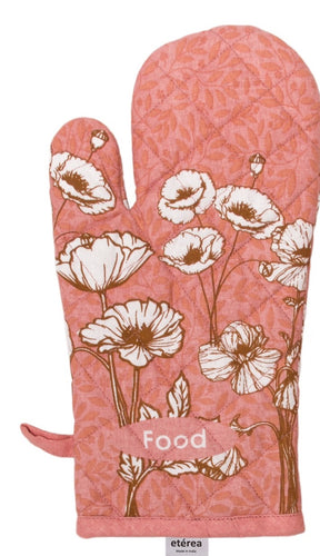Sterzbachs Baumwoll Wattierter Topfhandschuh Topflappen Floral Blumen Weiß Koralle