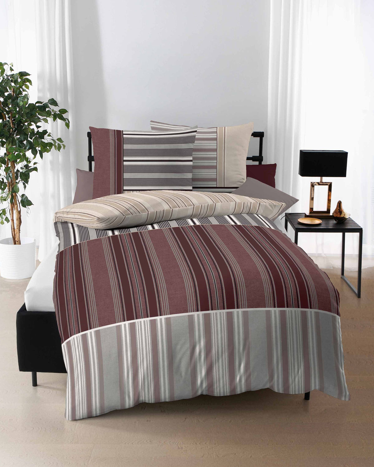 Kaeppel Mako Satin Bettwäsche #farbe_bordeaux