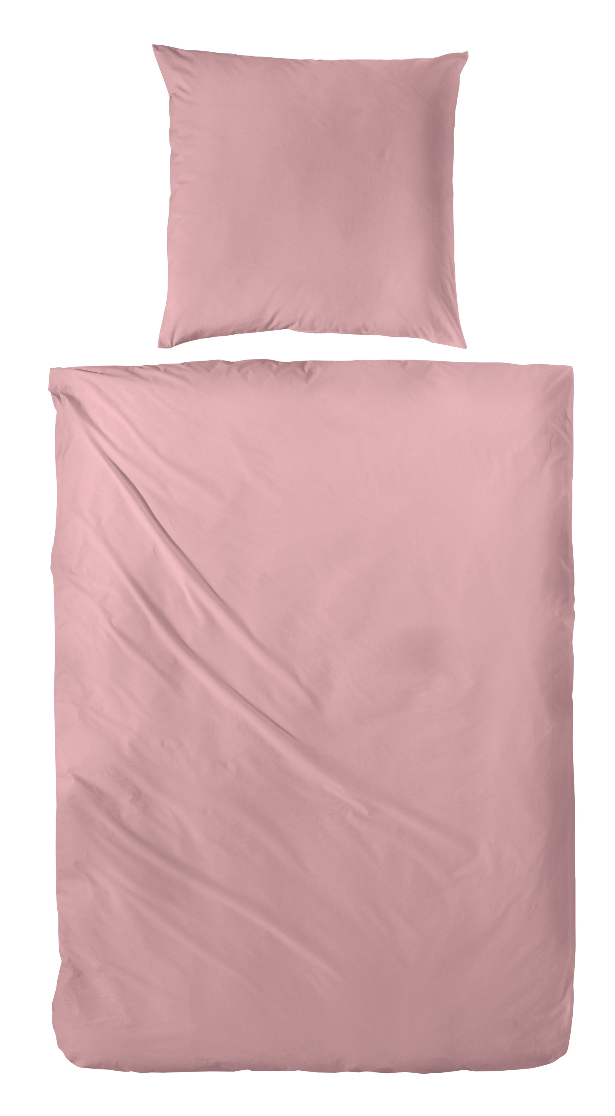 Hahn Uni Baumwoll Bettwäsche #farbe_rose