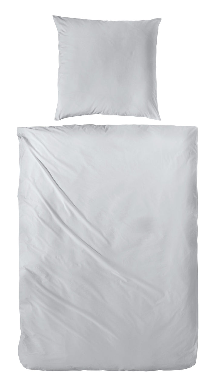 Hahn Uni Baumwoll Bettwäsche #farbe_grau