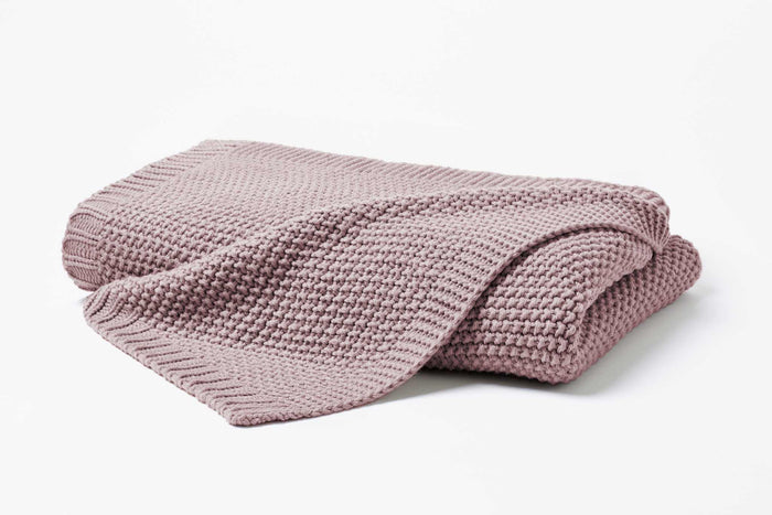 Hahn Strickdecke Wohndecke #farbe_mauve