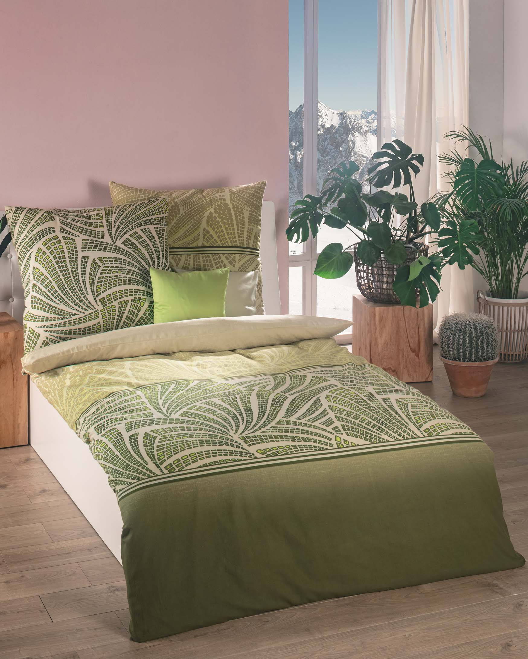 Kaeppel Biber Bettwäsche Seashell Khaki Topas