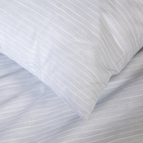 damai Baumwolle Bettwäsche Fjall mit Nadelstreifen Hellgrau