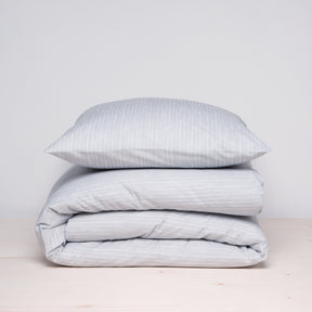 damai Baumwolle Bettwäsche Fjall mit Nadelstreifen Hellgrau