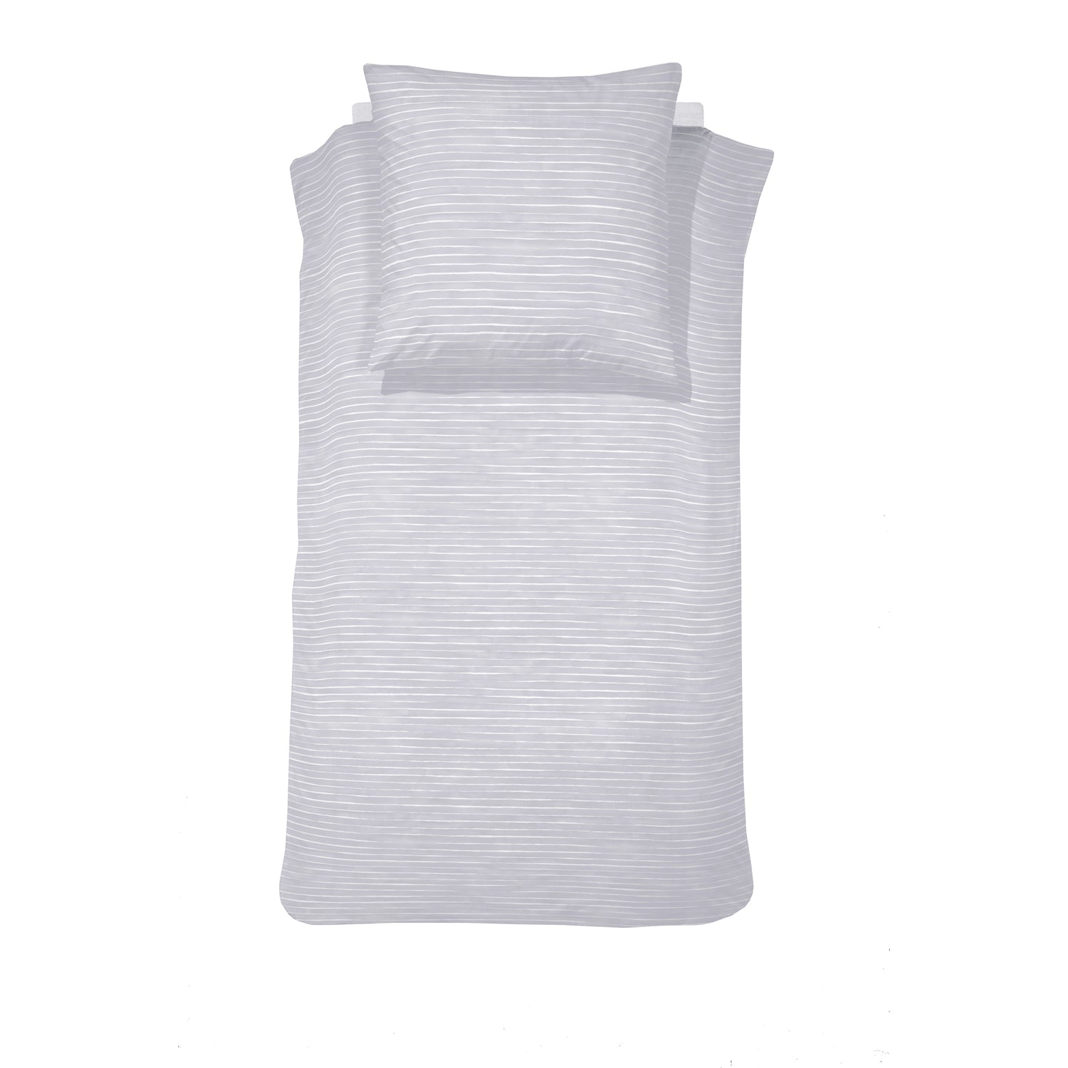 damai Baumwolle Bettwäsche Fjall mit Nadelstreifen Hellgrau