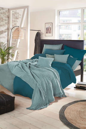 Hahn Struktur Bettdecke mit Kissenbezug