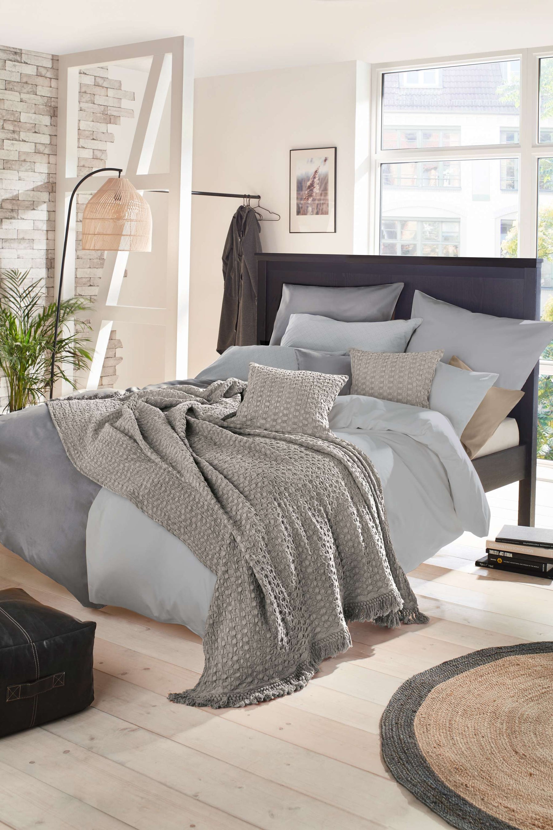 Hahn Struktur Bettdecke mit Kissenbezug