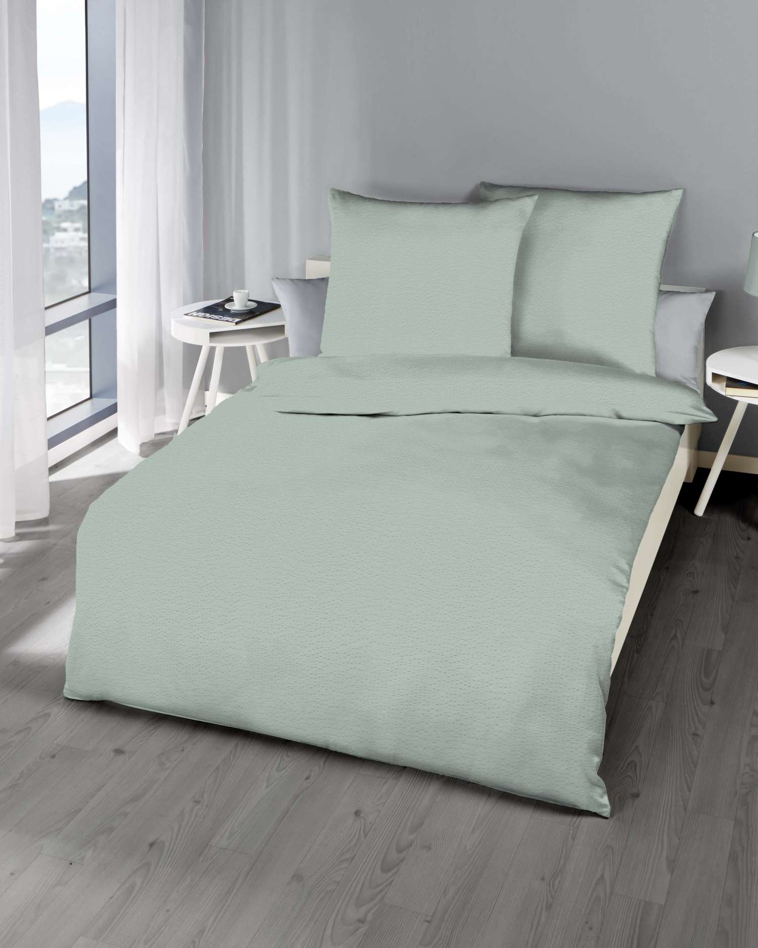 Kaeppel Baumwoll Seersucker Bettwäsche Uni