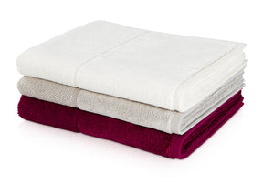 möve Handtuch Uni Bamboo Luxe Veloursbordüre Weiss