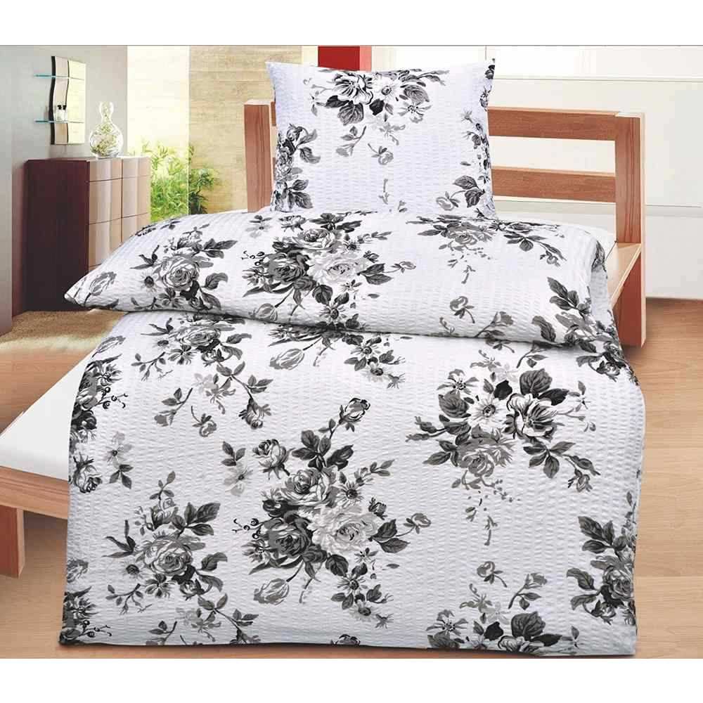Optidream Microfaser Seersucker Bettwäsche "High Class" Elvira 135x200 cm + 80x80 cm Weiss