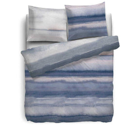 HnL Twill Bettwäsche Orchard Gestreift Blau 135x200 cm + 80x80 cm