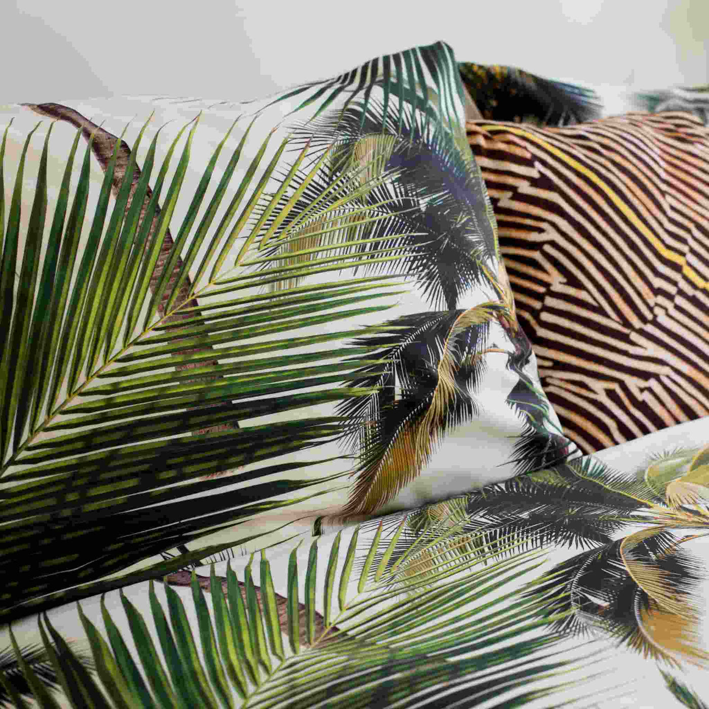 Snurk Baumwolle Bettwäsche Palm Beach mit #farbe_weiss-gruen