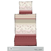 Bertels Fleece Bettwäsche Pati Streifen Braun 135x200 cm + 80x80 cm Beige