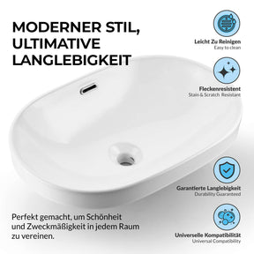 Paulas Bad Keramik Waschbecken Aufsatz Waschschale Beatrice 600x400x180 mm