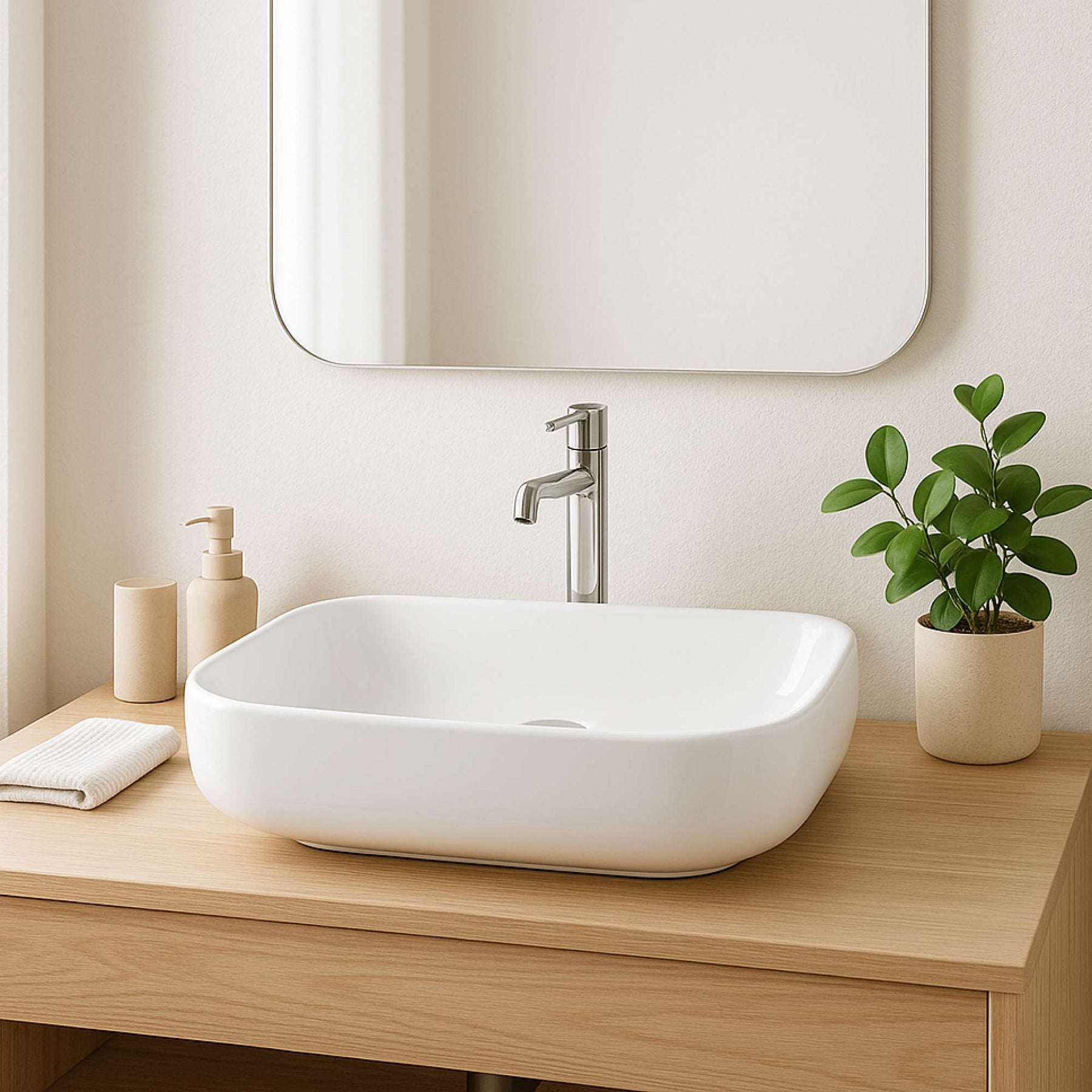 Paulas Bad Keramik Waschbecken Aufsatz Waschschale Irene 560x420x140 mm