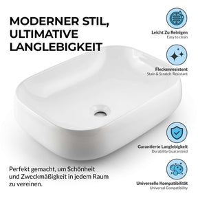 Paulas Bad Keramik Waschbecken Aufsatz Waschschale Irene 560x420x140 mm