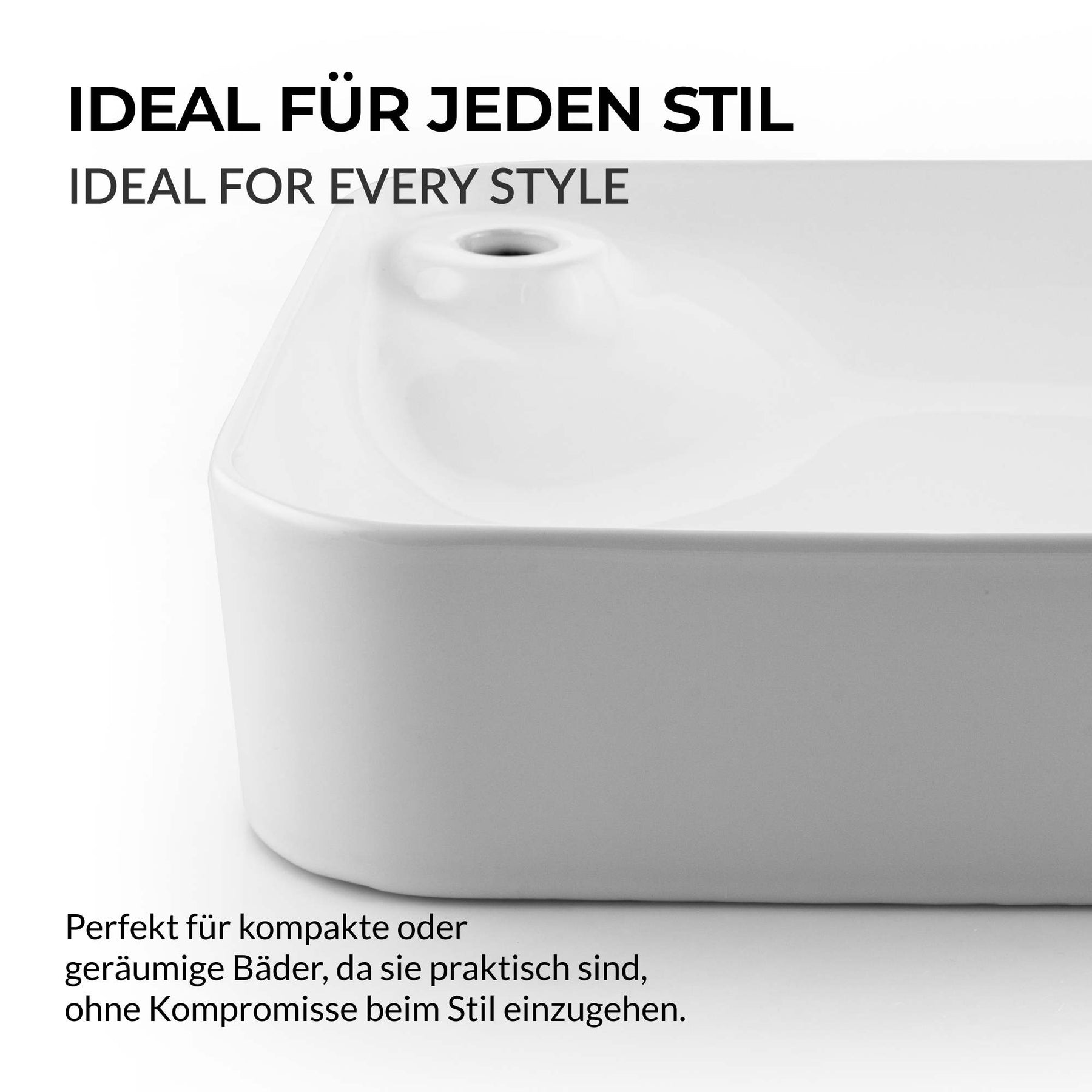 Paulas Bad Keramik Waschbecken Aufsatz Waschschale Madeline 425x425x120 mm