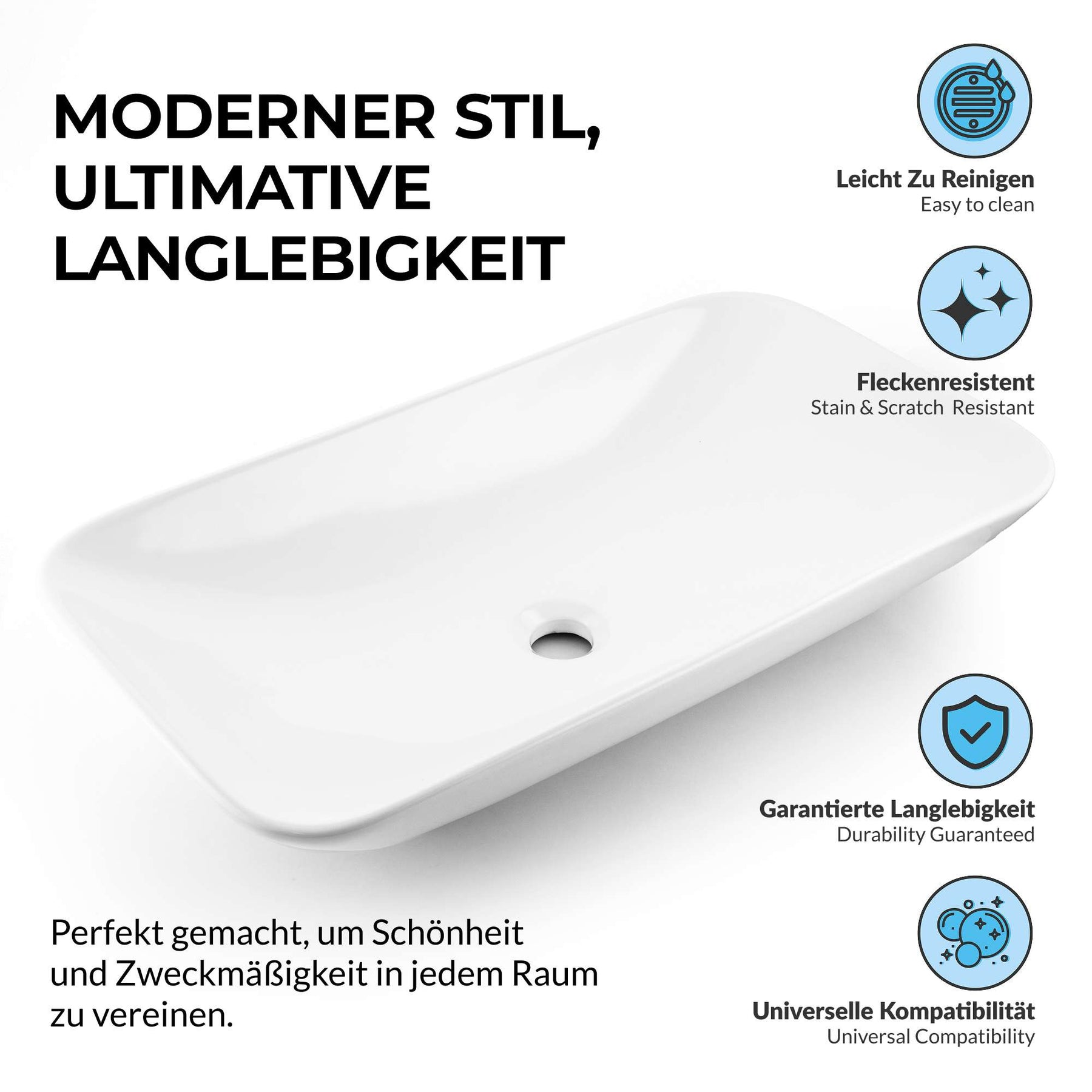 Paulas Bad Keramik Waschbecken Aufsatz Waschschale Natalie 700x400x125 mm