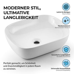 Paulas Bad Keramik Waschbecken Aufsatz Waschschale Valentina 500x400x135 mm