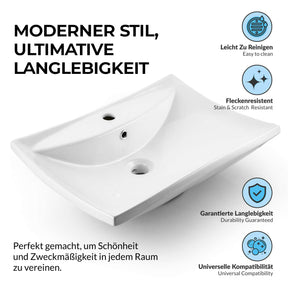 Paulas Bad Keramik Waschbecken Aufsatz Waschschale Valerie 605x445x180 mm