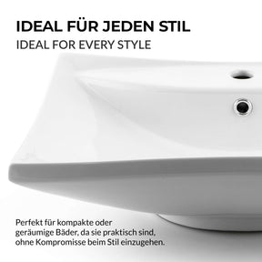 Paulas Bad Keramik Waschbecken Aufsatz Waschschale Valerie 605x445x180 mm