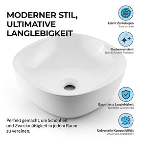 Paulas Bad Keramik Waschbecken Aufsatz Waschschale Vanessa 425x425x145 mm