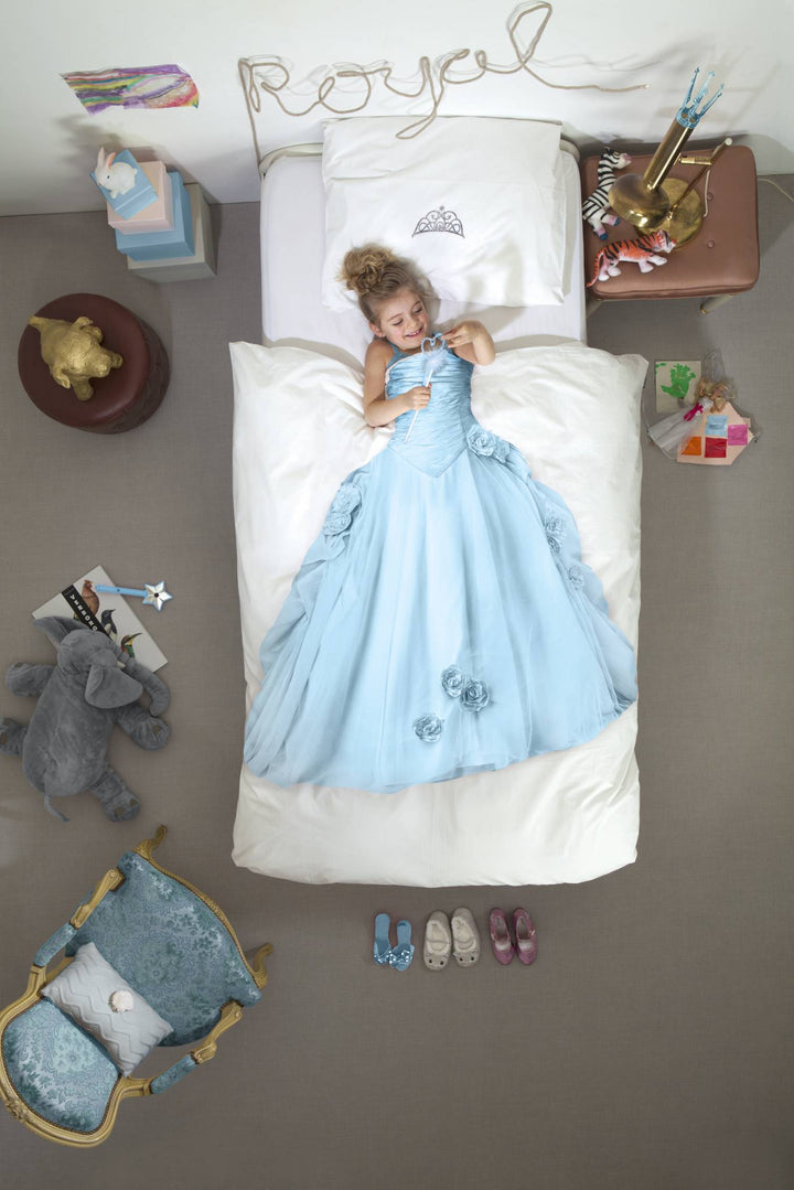 Snurk Kinder Baumwolle Bettwäsche Prinzessin #farbe_hellblau