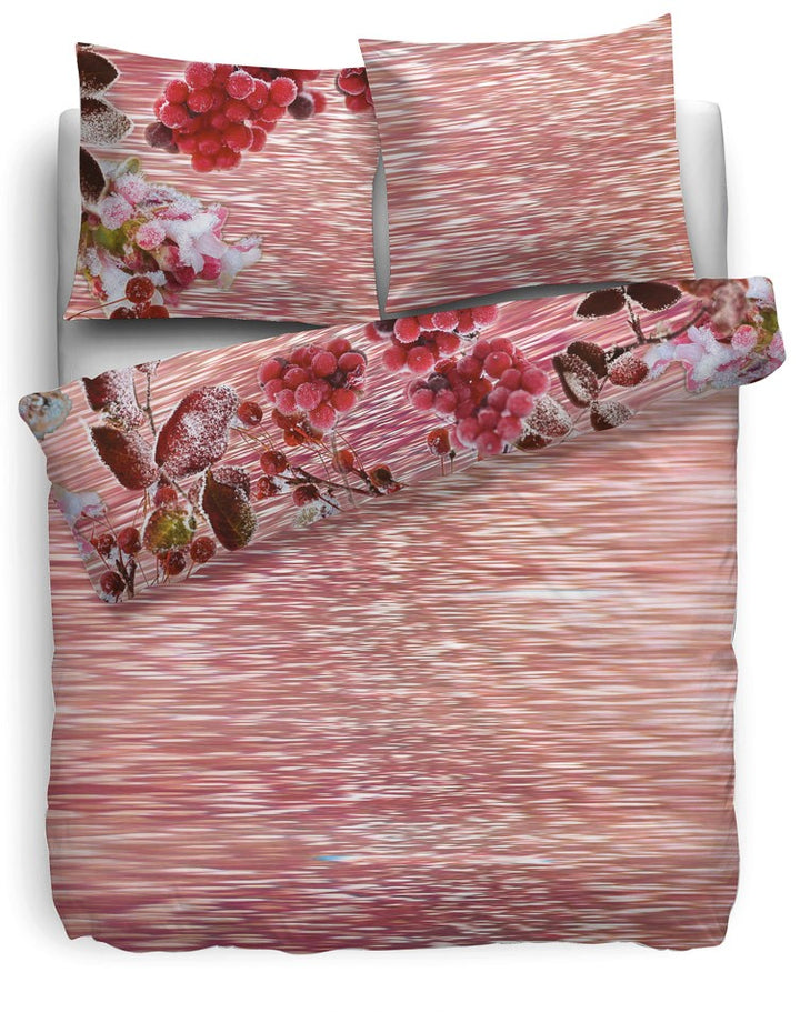 HnL Satin Bettwäsche Roxy Blumen Muster Rose 135x200 cm + 80x80 cm
