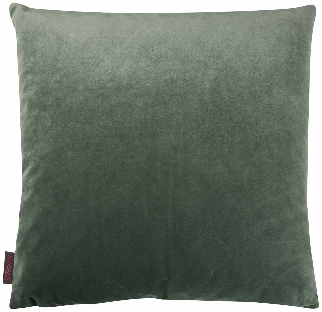 Magma gefülltes Kissen 50x50 cm Uni Einfarbig Samt