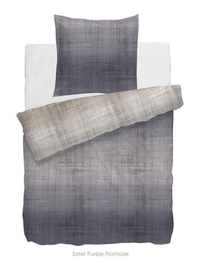 HnL Velvet Touch Satin Bettäsche Bettwäsche Gestreift Violett Blau Sater