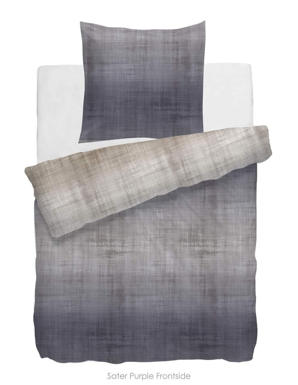HnL Velvet Touch Satin Bettäsche Bettwäsche Gestreift Violett Blau Sater
