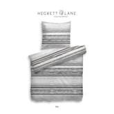 HNL Twill-Baumwolle Bettwäsche Gestreift Skip 135x200 cm + 80x80 cm Braun