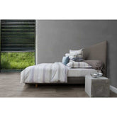 HnL Baumwolle Bettwäsche Skipper Taupe 135x200 cm + 80x80 cm