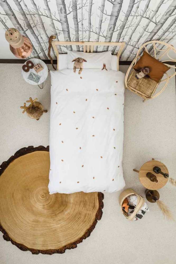 Snurk Kinder Baumwolle Bettwäsche Furry Friends 135x200 + 80x80 cm