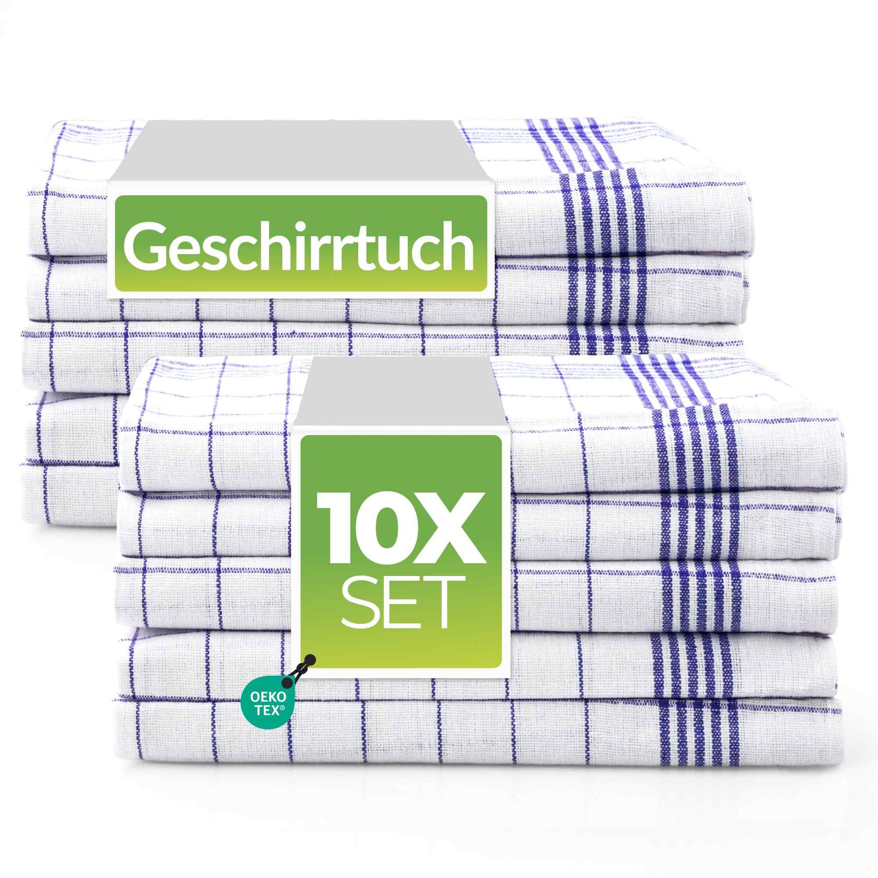Sterzbachs 10er Set Basic Geschirrtücher Baumwolle Kariert 50x70 cm