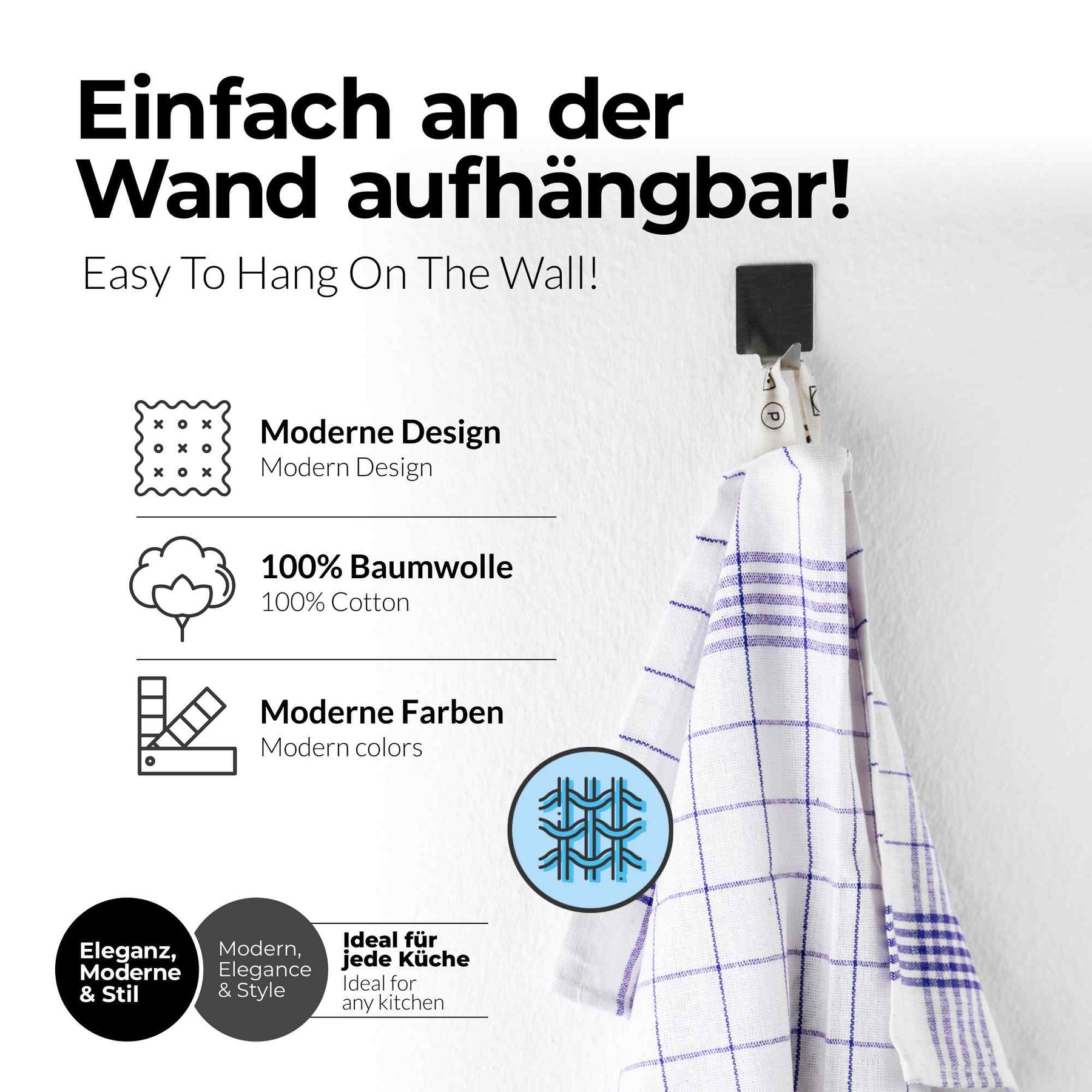 Sterzbachs 10er Set Basic Geschirrtücher Baumwolle Kariert 50x70 cm