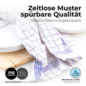 Sterzbachs 10er Set Basic Geschirrtücher Baumwolle Kariert 50x70 cm