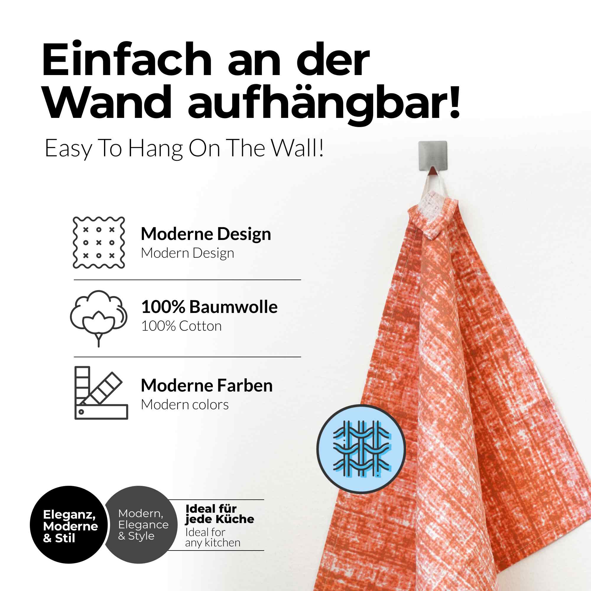 Sterzbachs 2er Set Geschirrtücher Baumwolle Skandinavisches Zickzack Design Blau
