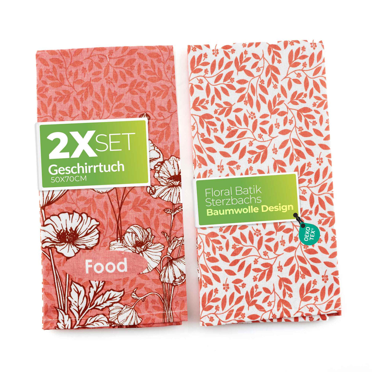 Sterzbachs Baumwolle Geschirrtücher 2er Set Floral Food